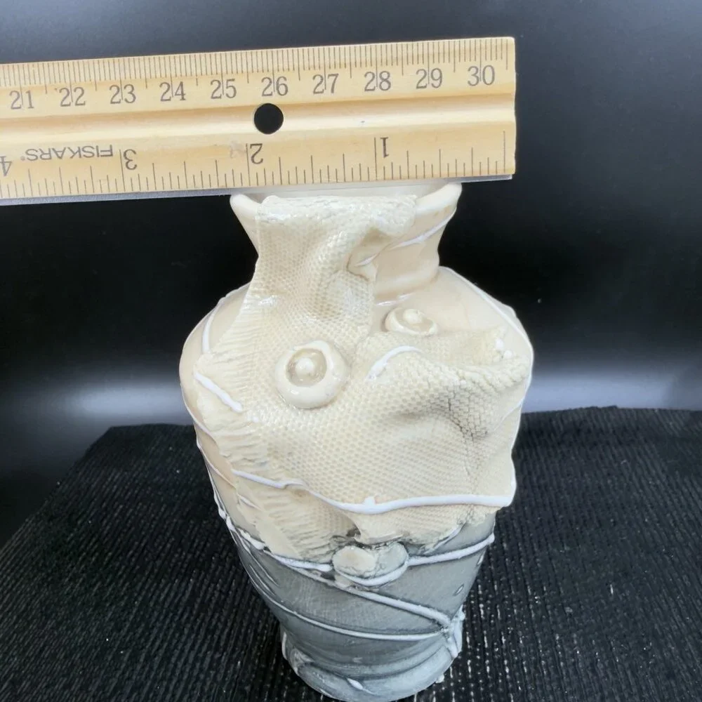 Delicate Ceramic‎ Vase Vessel With Texture Flower Pot Container Vintage Decor